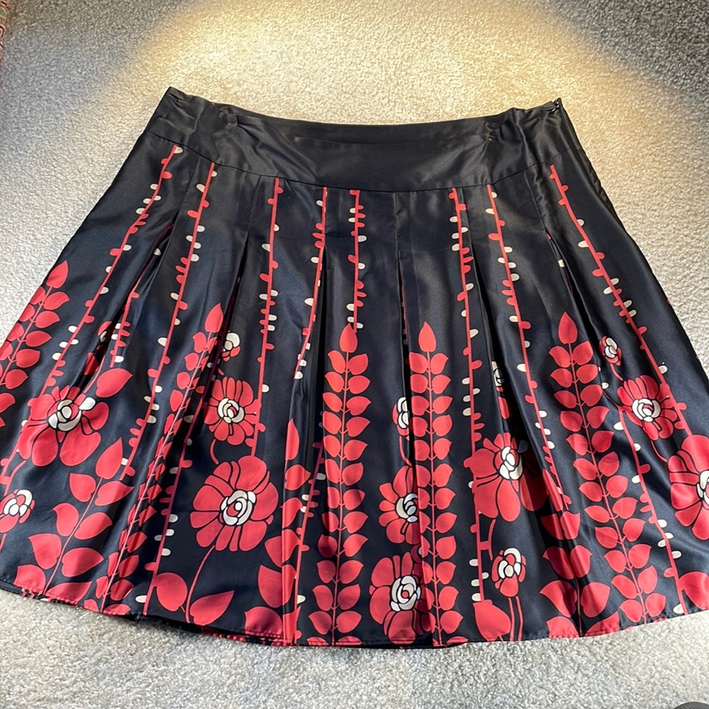 Mossimo Floral Satin Pleaded Aline Skirt